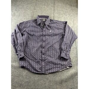 Cinch Shirt Men's M Purple Button Up Long Sleeve Western Cowboy Geometric Print
